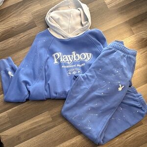 PLAYBOY Periwinkle Blue Hoodie & Jogger Set